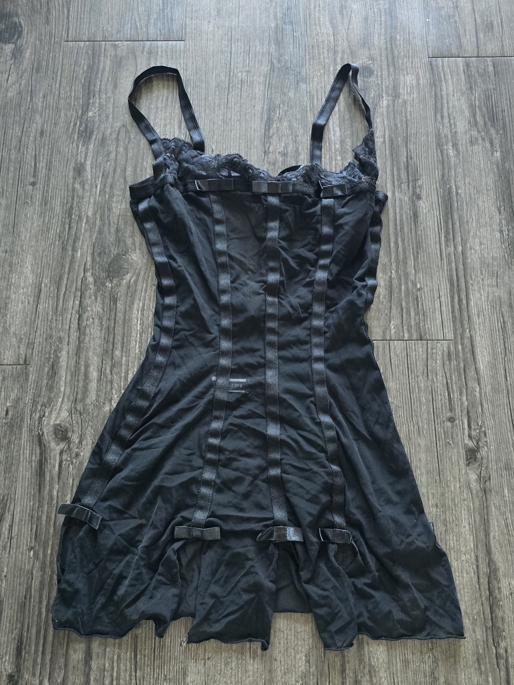 Leg Avenue Women's Black Ruffle Bow Dress Halloween One Size